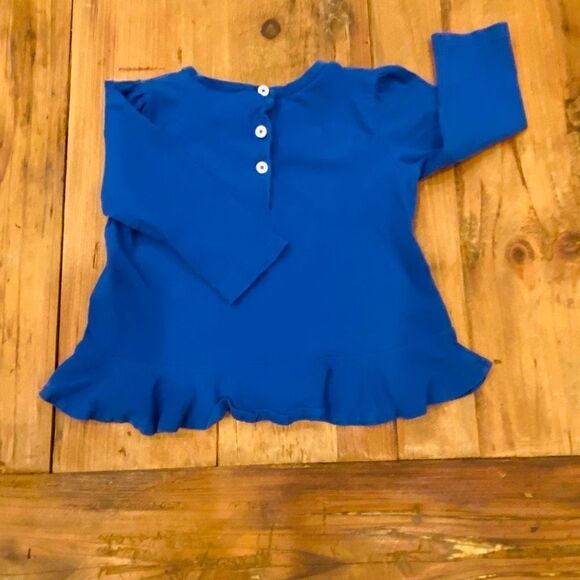 Ralph Lauren Infant Girls Flared Ruffle Trim Top Royal Blue Size 9 M - Picture 5 of 10